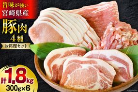 豚肉 小分け 豚 切り落とし バラ スライス ロース 生姜焼き用 とんかつ用 合計1.8kg [甲斐精肉店 宮崎県 美郷町 31as0092] お料理セット 肉 冷凍 宮崎県産 ウデ 腕 切落し 薄切り うす切り 真空包装 詰め合わせ