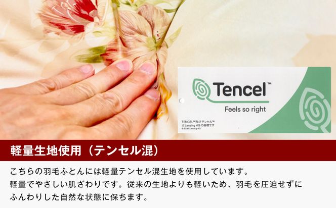 1.3kg イングランドダウン93％ 二層式 羽毛布団 SL（テンセルリリBE）　布団 ふとん 羽毛布団