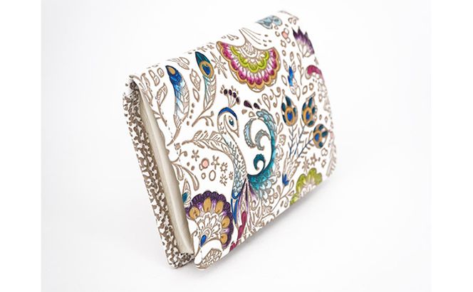 【文庫屋大関】箱まち小銭入れ　孔雀【皮革工芸品】 ファッション小物 財布 民芸品 