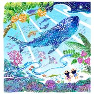 ［琉球イラストレーション］ 与儀勝之 『天を見上げて / Imagine Paradise』 額装Lサイズ インテリア 雑貨 アート おしゃれ おすすめ 沖縄市 / yogima office[BCAI003]