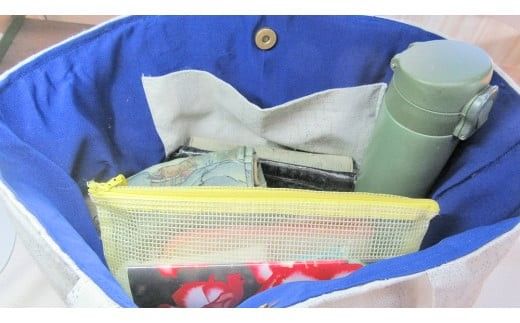 人間国宝 田中林次 重要無形文化財 結城紬 リメイク 横長 トートバック 結城紬 手作り バック [BN041ci]
