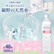 細野の天然水1,020ml×12本×4箱(水 天然水 ミネラルウオーター シリカ）