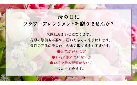 【 母の日 】 フラワー アレンジメント L 花色おまかせ ギフト プレゼント 花 お祝い 贈答 記念日 インテリア [CT087ci]