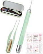 【保育士が監修】 耳かき 光る耳かき 子供 赤ちゃん 電池 グリーン 【kw0286-0064-3】