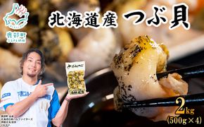 北海道鹿部町産 訳あり ”前浜ボイルつぶ ” 2kg  灯台つぶ（500g×4袋）つぶ貝 ツブ貝 海鮮 海産 刺身