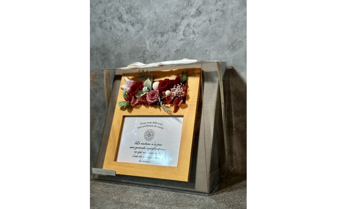 ブリザードフラワーのフォトフレーム（木製スタンドタイプ)【レッド】 322032_GC003VC04