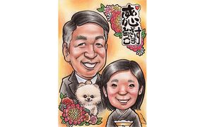 似顔絵　3名（背景体つき） 絵画 インテリア 