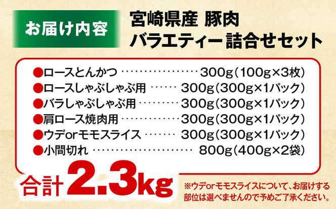 豚肉バラエティー詰合せセット【2.3kg】2026年6月発送予定