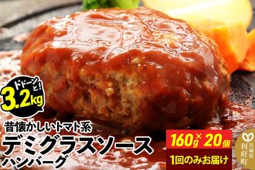 ドドンと3.2kg![160g×20個]昔懐かしいトマト系デミグラスソースハンバーグ 肉 洋食 簡単 大容量 湯煎 湯せん 個包装|06_thm-040601