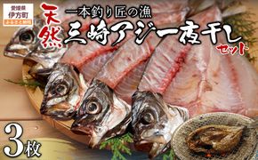 【一本釣り 匠の漁】天然三崎アジ一夜干しセット 3枚 IKTJ004
