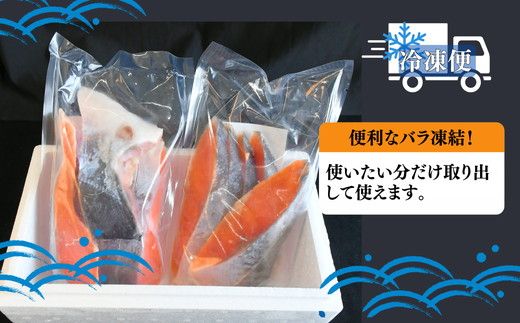 塩銀鮭 切り身 厚切り 1kg(訳なし A級 バラ凍結 サーモン 銀鮭 塩銀鮭 シャケ 切身 さけ サケ 冷凍 弁当)【002371】