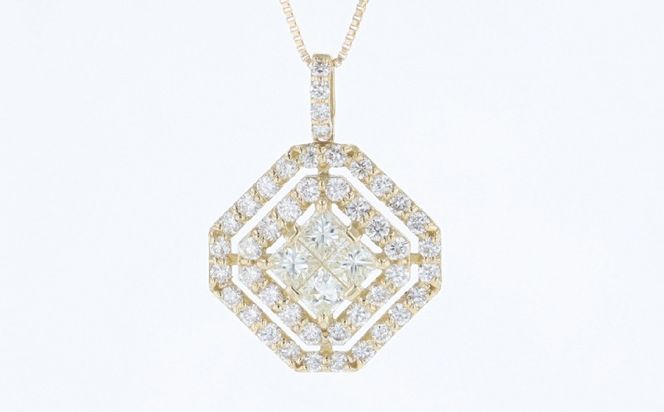 J092 アルカンシェル18金YGダイヤペンダント（計 1.00ct）