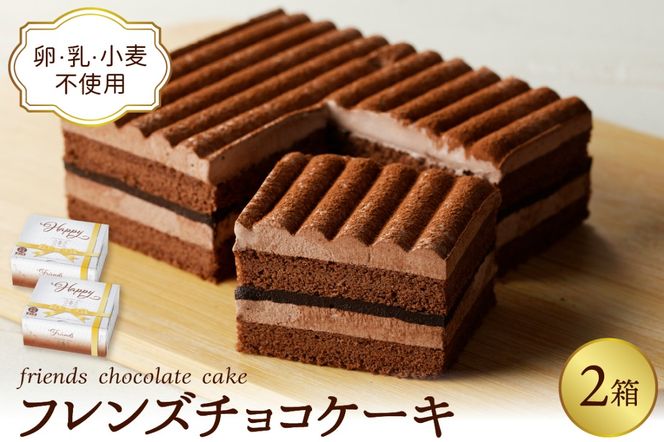 【期間限定】卵・乳・小麦不使用 【フレンズチョコケーキ × 2箱】 スイーツ ケーキ チョコ チョコレート 山形県 東根市 日東ベスト 2箱　hi010-020