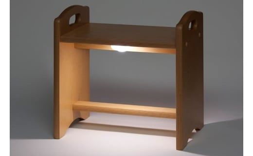 日本製!!｢LEDライト付き木製ベンチ｣ 1台【お部屋のインテリア･踏み台などに】G-120