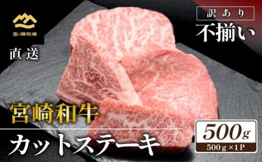 [生産者まかない用特別提供品]特別提供・宮崎和牛不揃いカットステーキ 500g(国産 牛肉 国産牛 和牛 黒毛和牛 赤身 不揃い ステーキ 焼肉)