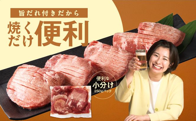 mrz0061 厚切り 牛たん 1kg 小分け 250g×4P 焼肉用 訳あり サイズ不揃い【氷温熟成×旨ダレ】