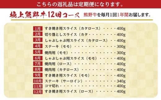 【定期便全12回】熊野牛 極上定期便セット（1カ月に1回お届け）（全12ヵ月） ［MG102］ 303446_AB96087