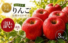 FYN6-597 ご家庭用 山形県産 品種おまかせ りんご 赤色系 約3kg 2026年10月中旬から順次発送 果物 くだもの フルーツ 林檎 リンゴ アップル 秋果実 生産者支援 農業者支援 支援品 自宅用 家庭用 訳アリ ワケアリ 山形県 西川町 月山