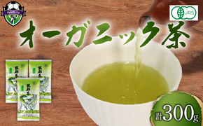 緑茶 茶葉 オーガニック 100g×3袋 300g セット 一番茶 静岡県 岡部茶 煎茶 有機 JAS 深蒸し グリーン ティー 静岡県 藤枝市