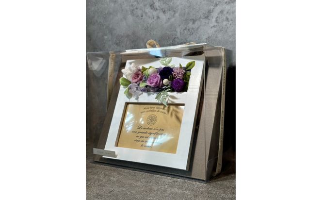 ブリザードフラワーのフォトフレーム（木製スタンドタイプ)【パープル】 322032_GC003VC05