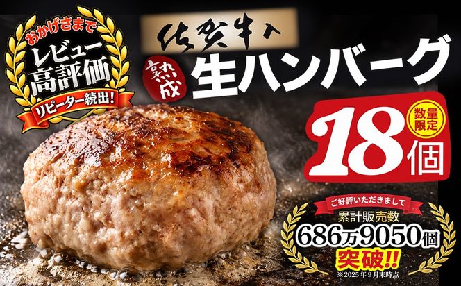 【14日以内発送！】佐賀牛入り ハンバーグ 18個(120g×18個)【佐賀牛 黒毛和牛 ブランド牛 九州 ハンバーグ 牛肉 豚肉 国産 お弁当 おかず 惣菜 おすすめ 人気】(H083107)