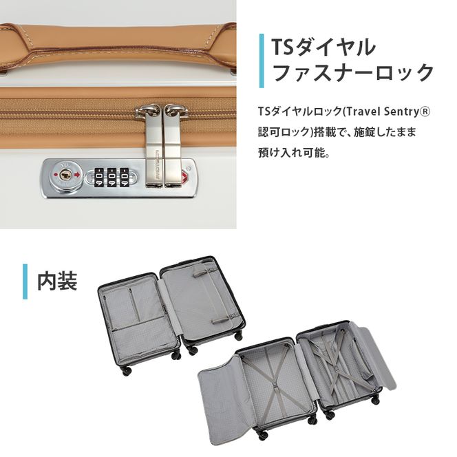 PRESTY 63 TR 02433 (02 ガンメタリック) スーツケース 国産 日本製 77L キャリー バッグ 双輪 キャスターストッパー 長期旅行 PROTECA 北海道 赤平市
