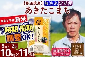 ※令和7年産 新米※《定期便11ヶ月》秋田県産 あきたこまち 10kg【無洗米】(5kg小分け袋)  2025年産 お届け時期選べる お届け周期調整可能 隔月に調整OK お米 みそらファーム|msrf-32111