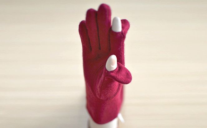 レディース手袋　カシミヤ100％（指で～る） ファッション 小物 カシミヤ手袋 