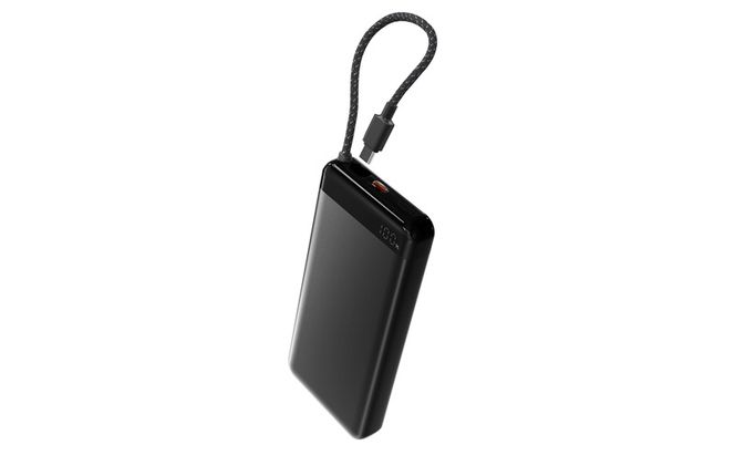 ケーブル内蔵モバイルバッテリー CE-A20020 ブラック アイリスオーヤマ