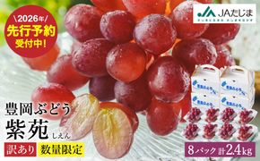 【2026年先行予約】数量限定 訳あり 豊岡ぶどう「紫苑」 約300g×8パック／ 紫苑  しえん ブドウ 葡萄 訳ありぶどう 大粒 強い甘み 爽やかな酸味 新鮮 果物 産地直送 くだもの フルーツ 上品 香り