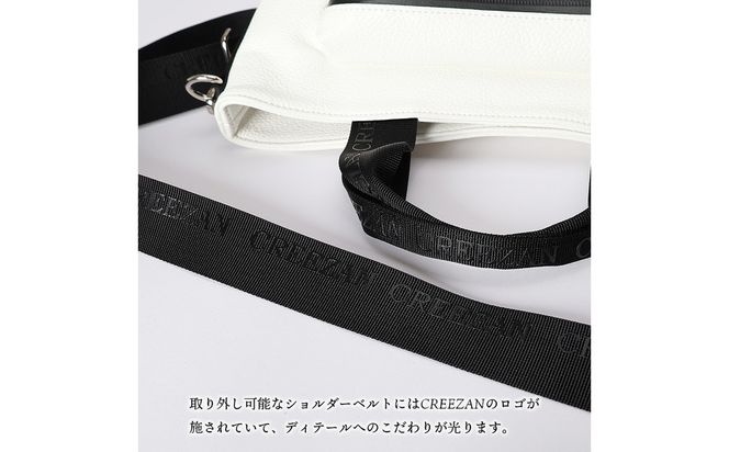 CREEZAN GOLF クリーザンゴルフ カートバッグトート ホワイト CCGI-014-01 / ゴルフ カートバッグ ゴルフバッグ トートバッグ 2way 軽量 収納力 水濡れに強い 高機能合成皮革 ショルダーストラップ付き シンプル デザイン