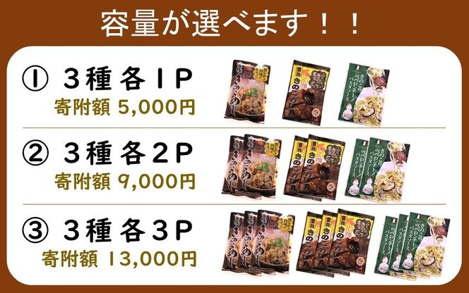 【選べる容量】大分きのこのレトルトセット（カレー、炊き込みご飯の素、パスタソース） 椎茸 しいたけ シイタケ 簡単 手軽 ストック_2651R