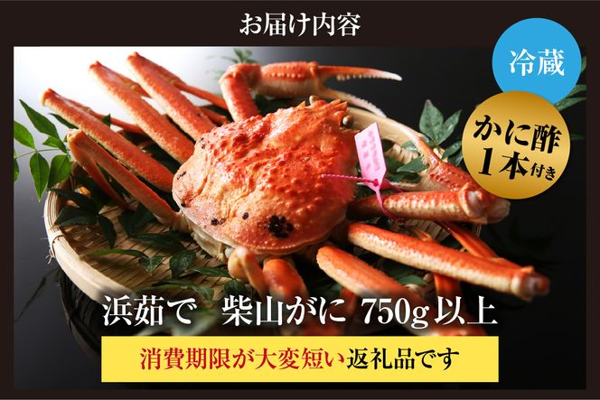 【先行予約】カネニの浜茹で柴山がに 750g以上 冷蔵【令和8年11月中旬以降発送予定】 高級 ふるさと納税 かにすき 焼きガニ カニ ボイル 兵庫県 香美町 香住 柴山 カネニ 06-20