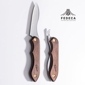 【FEDECA】折畳式料理ナイフ プレーンブラウン 001104
