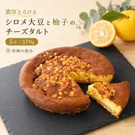【濃厚とろける】柚子とミヤギシロメダイズのチーズケーキ  サイズ5号/容量570g タルト チーズケーキ スイーツ 洋菓子 ケーキ デザート お取り寄せ 冷凍 ギフト