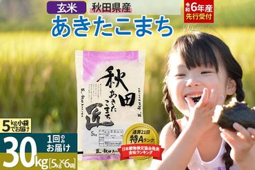 【玄米】＜令和6年産 予約＞ 秋田県産 あきたこまち 30kg (5kg×6袋) 30キロ お米|02_snk-021001s