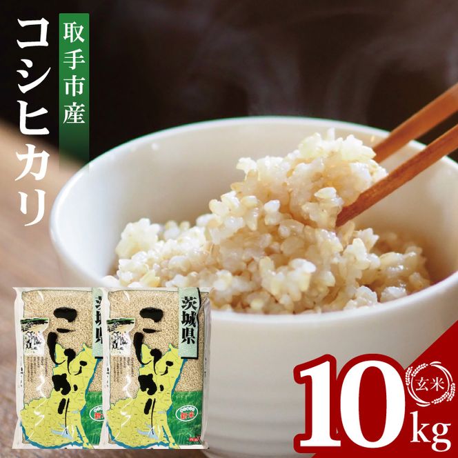 【数量限定】R7年産取手市産コシヒカリ 玄米10kg（5kg×2袋）|お米 米 こしひかり コシヒカリ 玄米 茨城県 取手市（BS004）