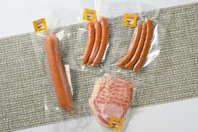 夢やまびこ豚の怪獣ソーセージセット 4種 | ソーセージ ウィンナー チョリソー ハム 夢やまびこ豚 加工肉 豚肉 セット BBQ 真空パック 冷凍