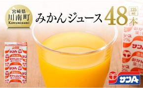 サンAみかんジュース100%　125ml紙パック×24本×2ケース 【 ふるさと納税 飲料 オレンジ ジュース みかん ミカン 温州みかん 紙パック 川南町 国内産 九州 宮崎県 送料無料 】 [C03026]
