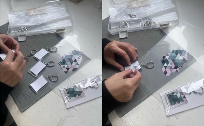 うちの子写真入りキーホルダー♪名前＆メッセージが入る！（デザインB）