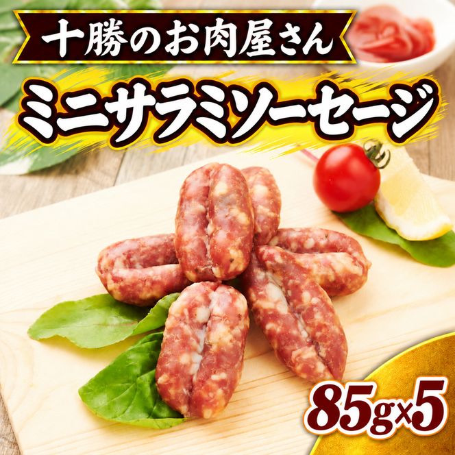 十勝のお肉屋さん ミニサラミソーセージ 85g×5パック ［うらがみミート］ 保存料不使用【 サラミ 肉 豚 国産 惣菜 おつまみ 料理 燻製 加工品 北海道 十勝 幕別 】