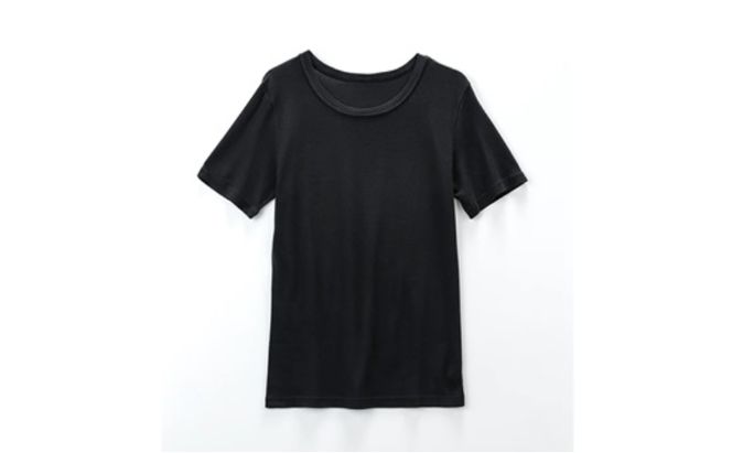 《絹生活研究所》インナー／メンズ／半袖／黒（2サイズ） インナーウェア 下着 肌着 Tシャツ ファッション 服 男性 