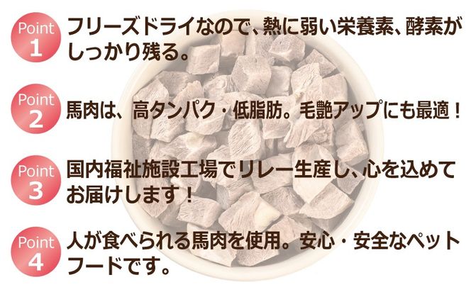 099Z356 ALOHAS 馬肉フリーズドライ 犬猫用おやつ 定期便 全3回【犬猫用 国産 無添加 無着色 高タンパク 低脂肪 ドッグフード キャットフード 毎月配送コース】