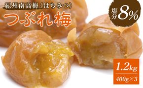 紀州南高梅　《つぶれ梅セット》　はちみつ梅　塩分8％（1.2キロ） 304018_BQ07