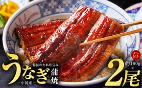 099H856 秘伝のたれ仕込み うなぎ蒲焼 合計 320g（約160g×2尾）鰻 ウナギ 中国産 温めるだけ 簡単 レンジ調理 ふっくらふわふわ 炭火焼き 備長炭 手焼き