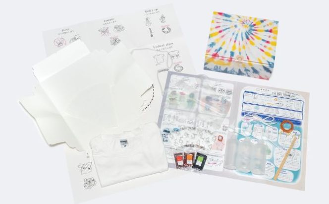 タイダイ染めオリジナルTシャツ作成キット　XLサイズ 5パターンから1つ選択可能　【自分探求、おひとり様キット】 ファッション 自宅 タイダイ染めキット 体験キット 思い出 おうち時間 