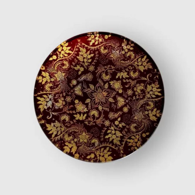 丸小皿 花舞 赤溜 ［NF149］ 303446_CU90070