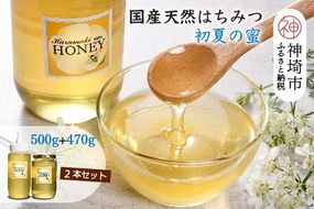 【数量限定】2025年産 国産天然蜂蜜（初夏の蜜）500g & 470g【 合計970g 】【蜂蜜 パンケーキ ヨーグルト 甘み フルーティ とろとろ】(H049117)