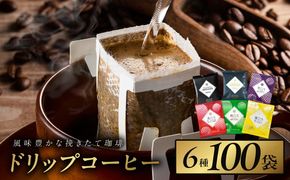 015B279 本格ドリップコーヒー 6種 100袋 工場直送 詰合せ セット 【珈琲 COFFEE コーヒー 自家焙煎 こーひー オリジナル ギフト キャンプ アウトドア】
