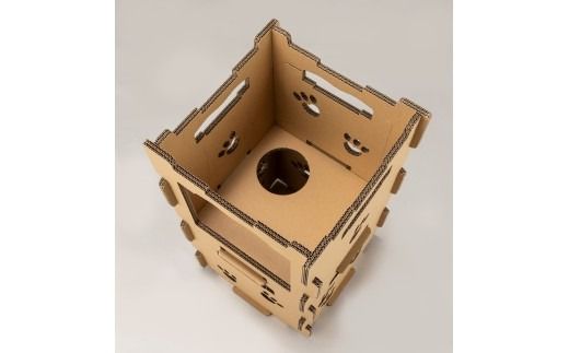 持ち運び・組み立て簡単！段ボール製キャットタワー『にゃんこベース』サイズ：小